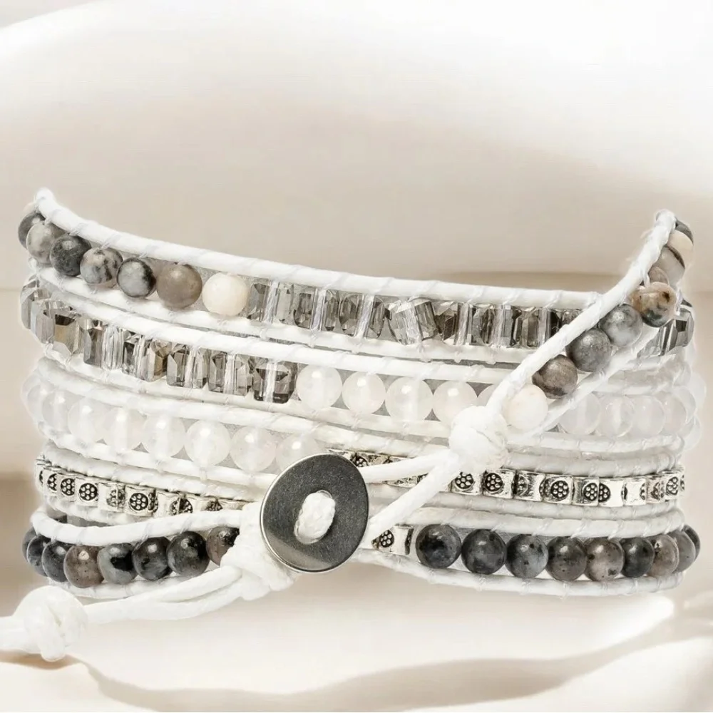 Cape Diablo Labradorite Watch Strap - White and Gray